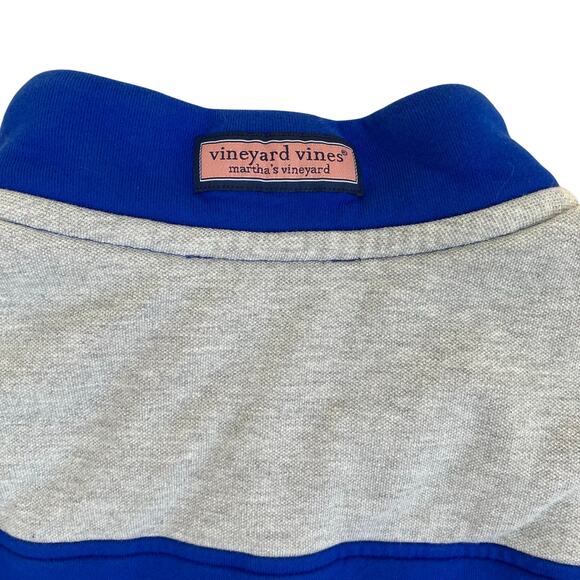 Vineyard Vines Mens XXL Half Zip Sweatshirt Pullover Two-toned Blue Grey Warm - Picture 5 of 16